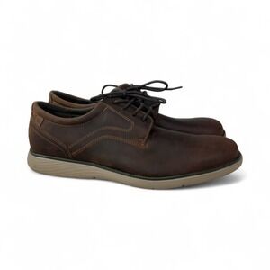 Rockport Garrett Plain Toe Mens Leather Brown Dress Shoes Size 12 Tan NWT READ**